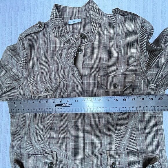 Vintage Frank Walder Women's Gray Houndstooth Plaid Jacket Four-Pockets Casual - Picture 6 of 9